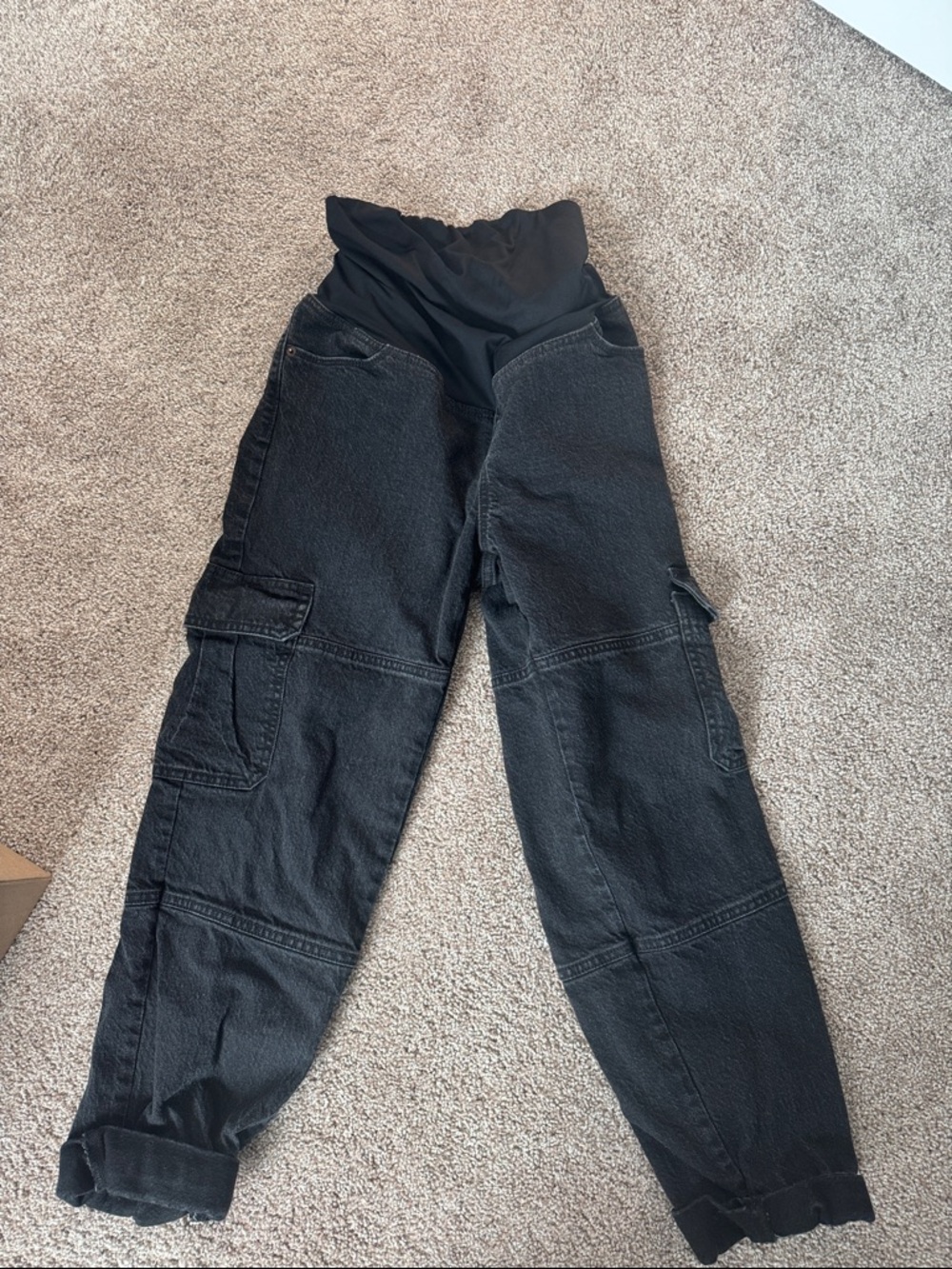 Isabel Maternity by Ingrid & Isabel Black Cargo Maternity Jeans